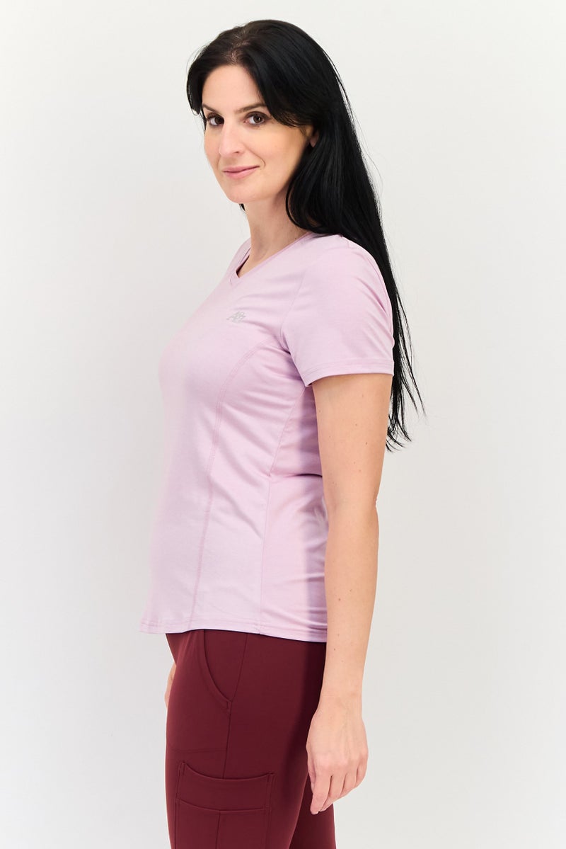 Aeropostale Women Sportswear Fit Short Sleeve Training T-Shirt, Lavender - Image 2